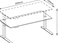 Hammerbacher XBHM VXBHM Elektrisch hoogteverstelbaar Zit-sta-bureau Rechthoekig Wit C-Voet 2.000 (B) x 1.000 (D) x 1.290 (H) mm Spaanplaat, Staal, Aluminium