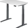 Hammerbacher XBHM VXBHM Elektrisch hoogteverstelbaar Zit-sta-bureau Rechthoekig Wit C-Voet 1.200 (B) x 800 (D) x 1.290 (H) mm Spaanplaat, Staal, Aluminium