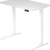 Hammerbacher XBHM VXBHM Elektrisch hoogteverstelbaar Zit-sta-bureau Rechthoekig Wit C-Voet 1.200 (B) x 800 (D) x 1.290 (H) mm Spaanplaat, Staal, Aluminium
