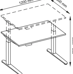 Hammerbacher XBHM VXBHM Elektrisch hoogteverstelbaar Zit-sta-bureau Rechthoekig Wit C-Voet 1.200 (B) x 800 (D) x 1.290 (H) mm Spaanplaat, Staal, Aluminium