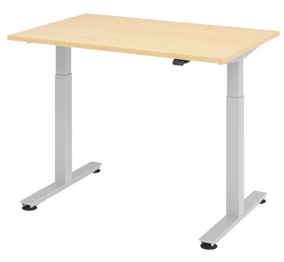 Hammerbacher XMST VXMST Elektrisch hoogteverstelbaar Zit-sta-bureau Rechthoekig Ahorn T-Voet 1,200 (B) x 800 (D) x 1,200 (H) mm Spaanplaat, Staal