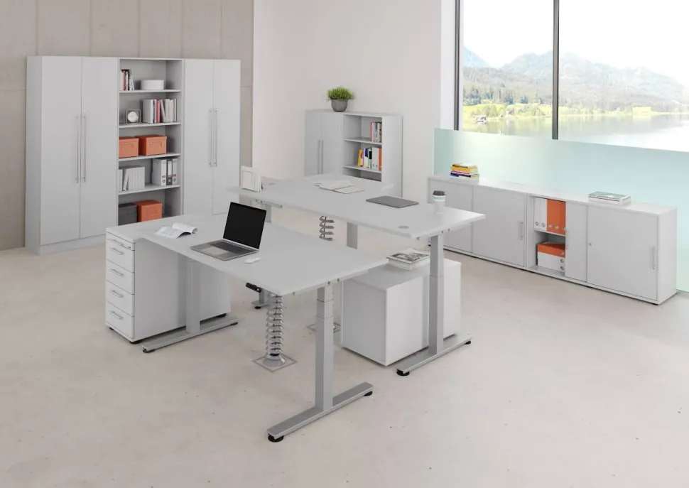 Hammerbacher Zit-sta bureau XDSM19/5/S Grijs 1.800 x 800 x 635 mm