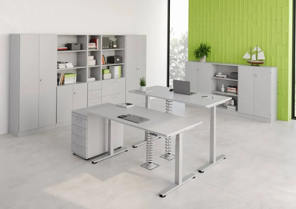 Hammerbacher Zit-sta bureau XDSM12/5/S Grijs 1.200 x 800 x 635 mm