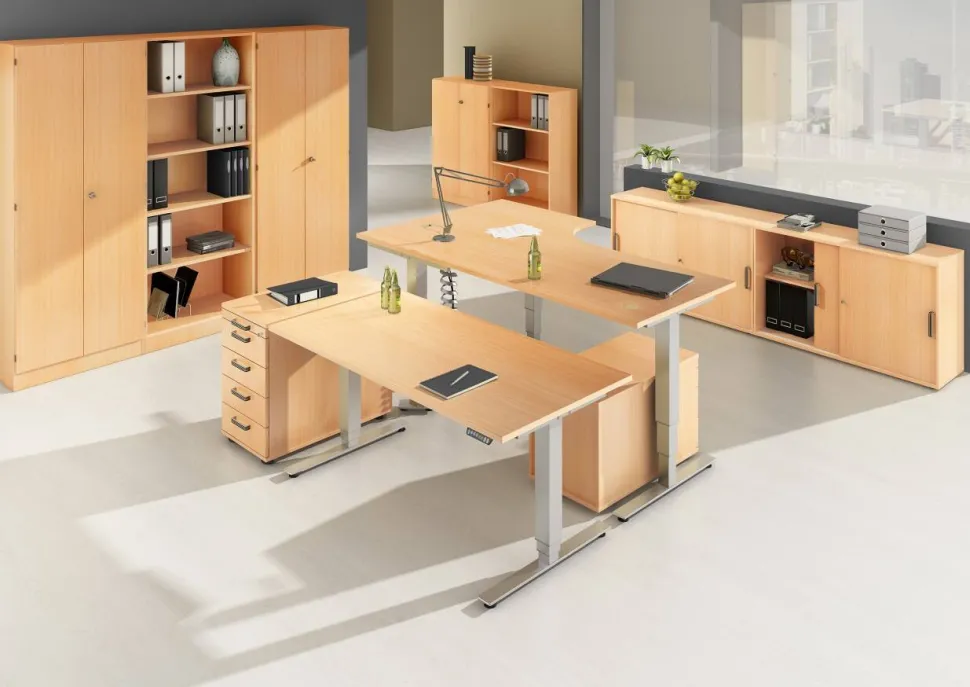 Hammerbacher Zit-sta bureau XDSM19/6/S Beuken 1.800 x 800 x 635 mm