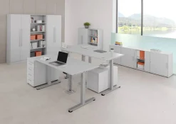 Hammerbacher Zit-sta bureau Hammerbacher Grijs 2.000 x 1.200 x 635 mm
