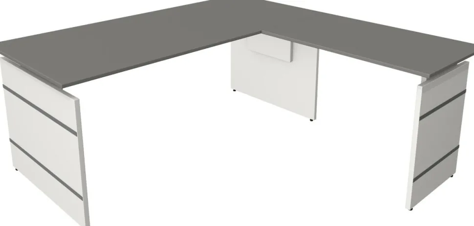 Kerkmann Form 4 Bureau L-vorm Grafiet Wang 1.800 (B) x 1.800 (D) x 760 (H) mm