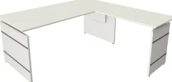 Kerkmann Form 4 Bureau L-vorm Wit Wang 1.800 (B) x 1.800 (D) x 760 (H) mm