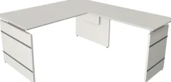 Kerkmann Form 4 Bureau L-vorm Lichtgrijs Wang 1.600 (B) x 1.800 (D) x 760 (H) mm