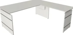 Kerkmann Form 4 Bureau L-vorm Lichtgrijs Wang 1.800 (B) x 1.800 (D) x 760 (H) mm