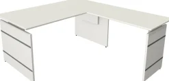Kerkmann Form 4 Bureau L-vorm Wit Wang 1.600 (B) x 1.800 (D) x 760 (H) mm