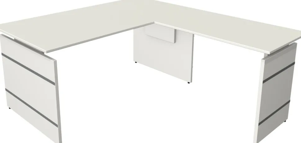 Kerkmann Form 4 Bureau L-vorm Wit Wang 1.600 (B) x 1.800 (D) x 760 (H) mm