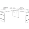 Kerkmann Form 4 Bureau L-vorm Grafiet Wang 1.600 (B) x 1.800 (D) x 760 (H) mm