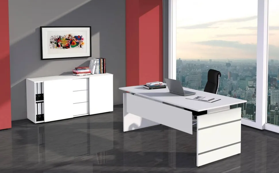 Kerkmann Form 4 Bureau L-vorm Antraciet Wang 1.600 (B) x 1.800 (D) x 760 (H) mm