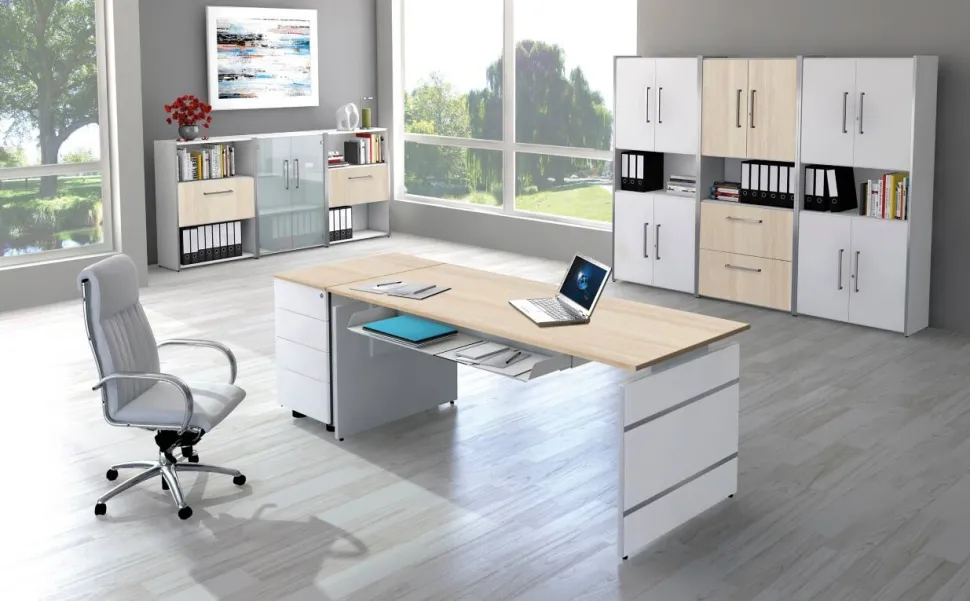 Kerkmann Form 4 Bureau L-vorm Antraciet Wang 1.600 (B) x 1.800 (D) x 760 (H) mm