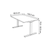 Kerkmann Form 2 Bureau Rechthoekig Eiken T-Voet 1.400 (B) x 800 (D) x 820 (H) mm