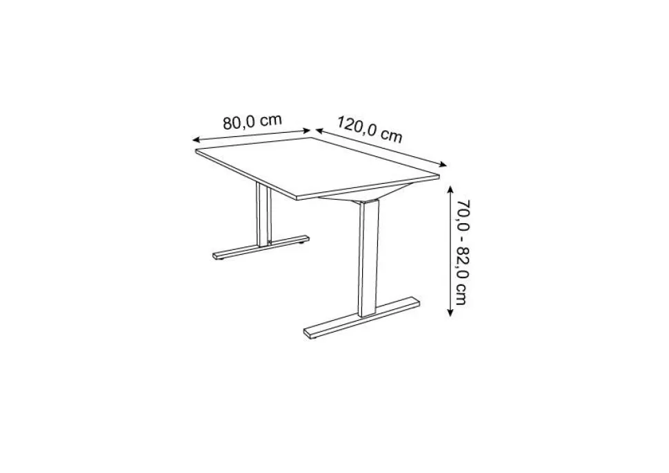 Kerkmann Form 2 Bureau Rechthoekig Eiken T-Voet 1.200 (B) x 800 (D) x 820 (H) mm