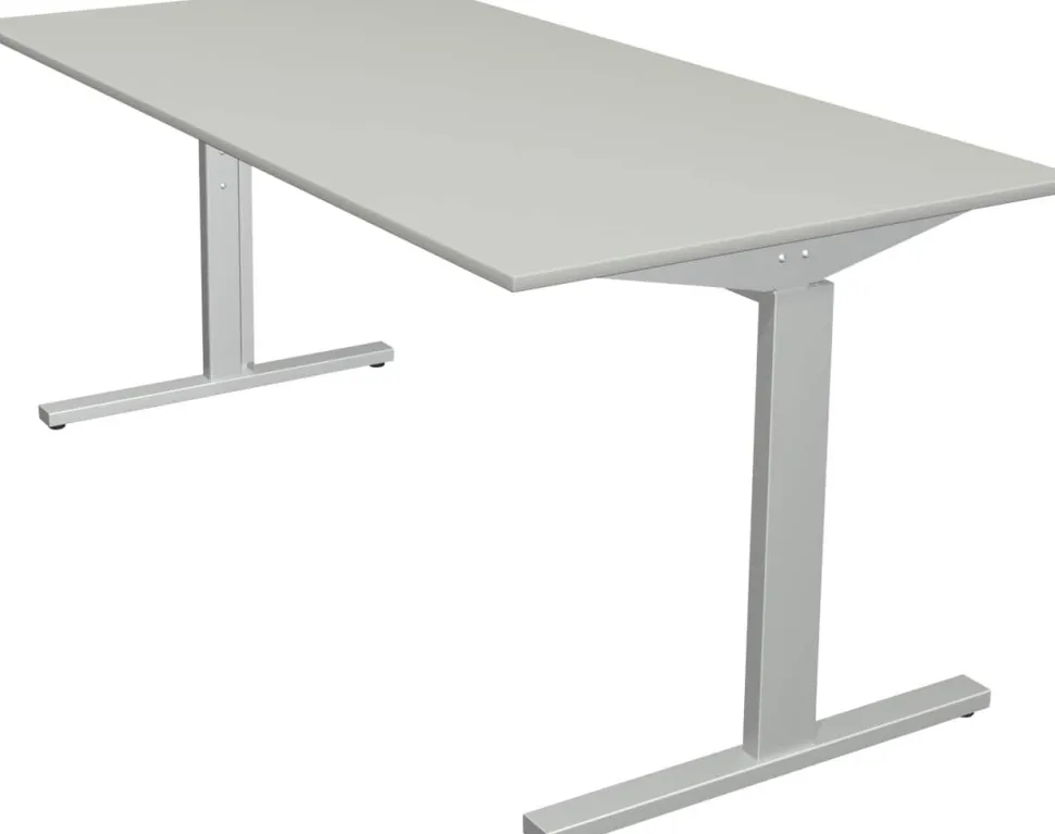 Kerkmann Form 2 Bureau Rechthoekig Lichtgrijs T-Voet 1.600 (B) x 800 (D) x 820 (H) mm