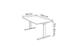 Kerkmann Form 2 Bureau Rechthoekig Lichtgrijs T-Voet 1.400 (B) x 800 (D) x 820 (H) mm