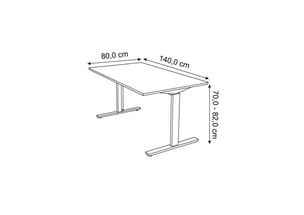 Kerkmann Form 2 Bureau Rechthoekig Lichtgrijs T-Voet 1.400 (B) x 800 (D) x 820 (H) mm
