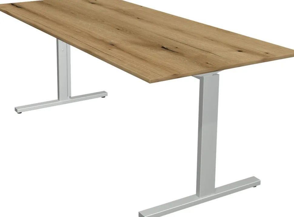 Kerkmann Form 2 Bureau Rechthoekig Eiken T-Voet 1.800 (B) x 800 (D) x 820 (H) mm