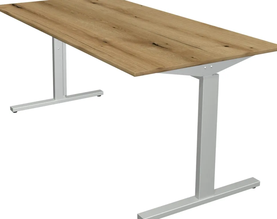 Kerkmann Form 2 Bureau Rechthoekig Eiken T-Voet 1.600 (B) x 800 (D) x 820 (H) mm
