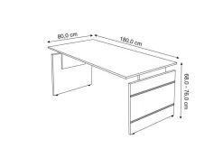 Kerkmann Form 4 Bureau Rechthoekig Wit Wang 1.800 (B) x 800 (D) x 760 (H) mm