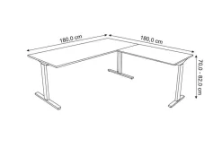 Kerkmann Form 2 Hoekbureau Wit T-Voet 1.800 (B) x 1.800 (D) x 820 (H) mm