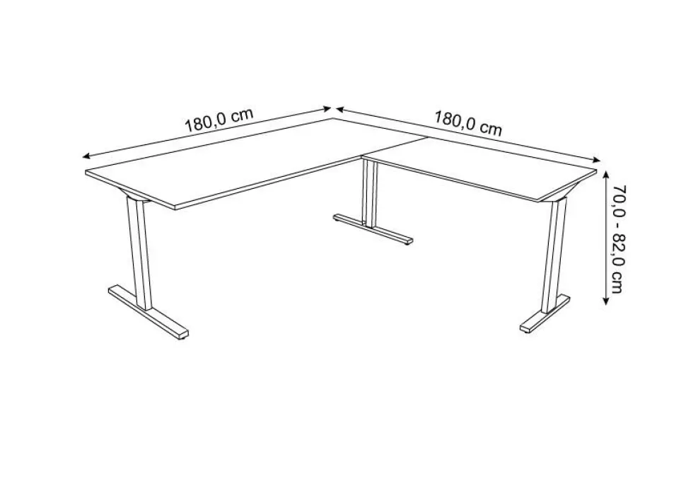Kerkmann Form 2 Hoekbureau Ahorn T-Voet 1.800 (B) x 1.800 (D) x 820 (H) mm