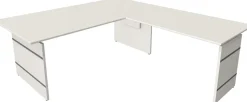Kerkmann Form 4 Hoekbureau L-vorm Wit Wang 2.000 (B) x 2.200 (D) x 760 (H) mm