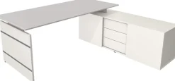Kerkmann Form 4 Hoekbureau Lichtgrijs Wang 3 Lades 1.950 (B) x 1.770 (D) x 740 (H) mm