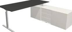 Kerkmann Form 2 Hoekbureau Antraciet T-Voet 3 Lades 740 mm (H)