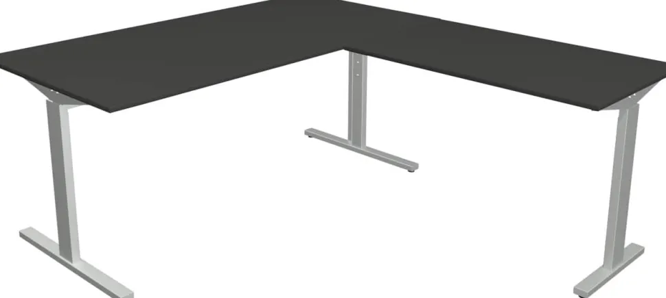 Kerkmann Form 2 Hoekbureau L-vorm Antraciet T-Voet 1.600 (B) x 1.800 (D) x 820 (H) mm