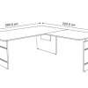 Kerkmann Form 4 Hoekbureau L-vorm Grafiet Wang 2.000 (B) x 2.200 (D) x 760 (H) mm