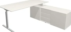 Kerkmann Form 2 Hoekbureau Wit T-Voet 3 Lades 740 mm (H)