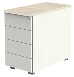 Kerkmann Hout Bureauladeblok 4 Lades Afsluitbaar 430 x 800 x 760 mm Bruin, wit