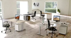 Kerkmann Hout Bureauladeblok 4 Lades Afsluitbaar 430 x 800 x 760 mm Antraciet, wit