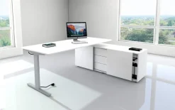 Kerkmann Hout Bureauladeblok 4 Lades Afsluitbaar 430 x 800 x 760 mm Antraciet, wit