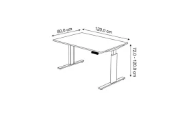 Kerkmann Move 3 Tube Zit-sta-bureau Rechthoekig Eiken T-Voet 1.200 (B) x 800 (D) x 1.200 (H) mm