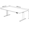 Kerkmann Move 3 Tube Zit-sta-bureau Rechthoekig Eiken T-Voet 2.000 (B) x 1.000 (D) x 1.200 (H) mm