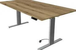 Kerkmann Move 3 Tube Zit-sta-bureau Rechthoekig Eiken T-Voet 2.000 (B) x 1.000 (D) x 1.200 (H) mm