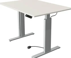 Kerkmann Move 3 Tube Zit-sta-bureau Rechthoekig Wit T-Voet 1.200 (B) x 800 (D) x 1.200 (H) mm