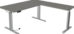 Kerkmann Move 3 Tube Zit-sta-bureau L-vorm Grafiet T-Voet 1.800 (B) x 1.800 (D) x 1.200 (H) mm