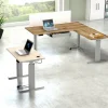 Kerkmann Move 3 Tube Zit-sta-bureau L-vorm Lichtgrijs T-Voet 3 Lades 2.000 (B) x 2.200 (D) x 1.200 (H) mm