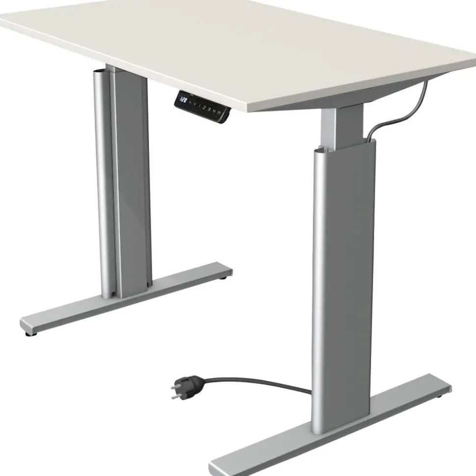 Kerkmann Move 3 Tube Zit-sta-bureau Rechthoekig Wit T-Voet 1.000 (B) x 600 (D) x 1.200 (H) mm