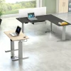 Kerkmann Move 3 Tube Zit-sta-bureau L-vorm Antraciet T-Voet 3 Lades 2.000 (B) x 2.200 (D) x 1.200 (H) mm