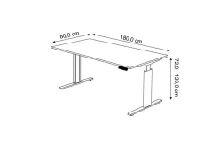 Kerkmann Move 3 Tube Zit-sta-bureau Rechthoekig Grafiet T-Voet 1.800 (B) x 800 (D) x 1.200 (H) mm