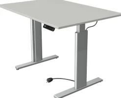 Kerkmann Move 3 Tube Zit-sta-bureau Rechthoekig Lichtgrijs T-Voet 1.200 (B) x 800 (D) x 1.200 (H) mm