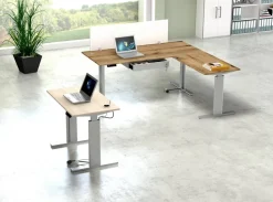 Kerkmann Move 3 Tube Zit-sta-bureau L-vorm Wit T-Voet 1.800 (B) x 1.800 (D) x 1.200 (H) mm
