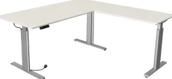 Kerkmann Move 3 Tube Zit-sta-bureau L-vorm Wit T-Voet 1.800 (B) x 1.800 (D) x 1.200 (H) mm