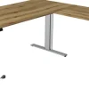 Kerkmann Move 3 Tube Zit-sta-bureau L-vorm Eiken T-Voet 1.800 (B) x 1.800 (D) x 1.200 (H) mm